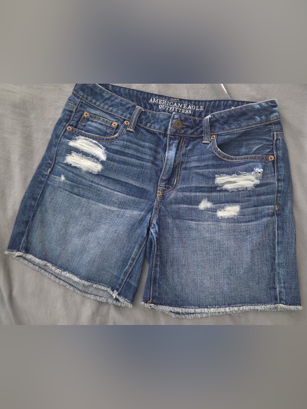 American Eagle Outfitters Distressed Denim Jean Shorts - Medium Blue